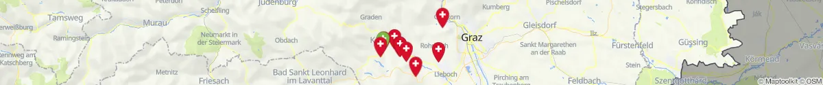Kartenansicht für Apotheken-Notdienste in der Nähe von Köflach (Voitsberg, Steiermark)